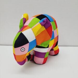 Elmer The Colorful Patchwork Elephant Vintage 8” Plush By David McKee 1993